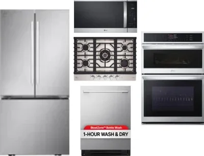 5 Piece Package Includes Refrigerator, Cooktop, Wall Oven, Microwave And Dishwasher