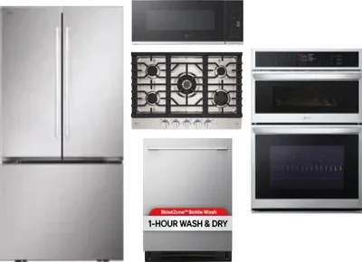 5 Piece Package Includes Refrigerator, Cooktop, Wall Oven, Microwave And Dishwasher