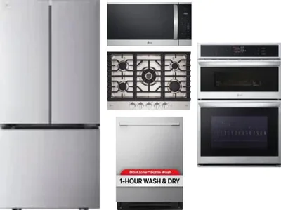 5 Piece Package Includes Refrigerator, Cooktop, Wall Oven, Microwave And Dishwasher