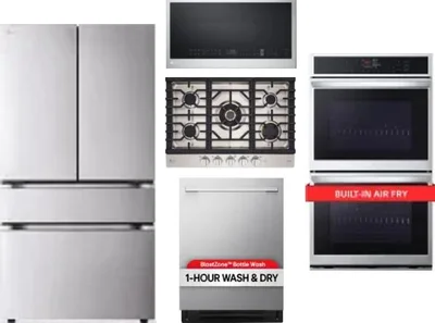 5 Piece Package Includes Refrigerator, Cooktop, Wall Oven, Microwave And Dishwasher