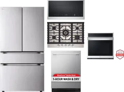 5 Piece Package Includes Refrigerator, Cooktop, Wall Oven, Microwave And Dishwasher