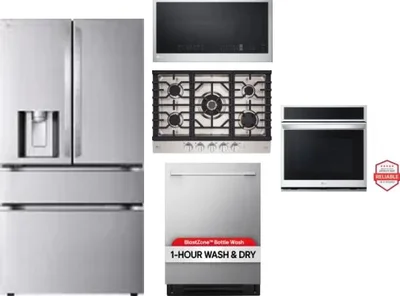 5 Piece Package Includes Refrigerator, Cooktop, Wall Oven, Microwave And Dishwasher