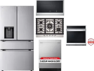 5 Piece Package Includes Refrigerator, Cooktop, Wall Oven, Microwave And Dishwasher