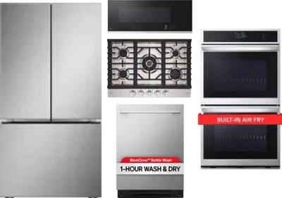 5 Piece Package Includes Refrigerator, Cooktop, Wall Oven, Microwave And Dishwasher