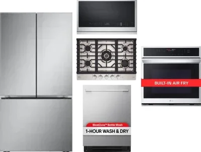 5 Piece Package Includes Refrigerator, Cooktop, Wall Oven, Microwave And Dishwasher