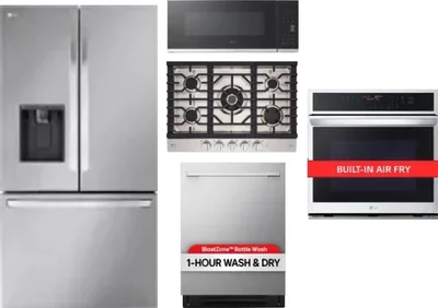 5 Piece Package Includes Refrigerator, Cooktop, Wall Oven, Microwave And Dishwasher