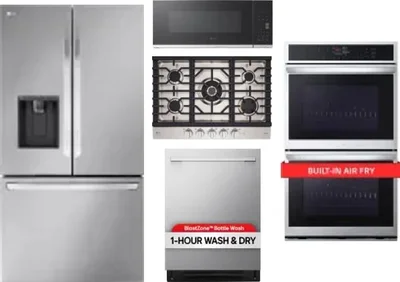 5 Piece Package Includes Refrigerator, Cooktop, Wall Oven, Microwave And Dishwasher