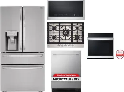 5 Piece Package Includes Refrigerator, Cooktop, Wall Oven, Microwave And Dishwasher