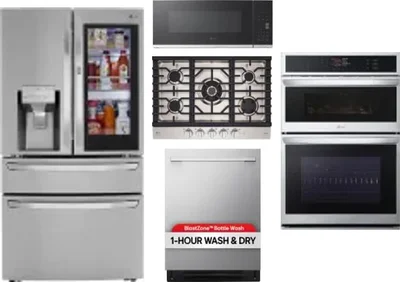 5 Piece Package Includes Refrigerator, Cooktop, Wall Oven, Microwave And Dishwasher