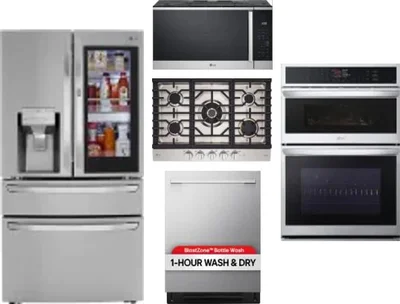 5 Piece Package Includes Refrigerator, Cooktop, Wall Oven, Microwave And Dishwasher