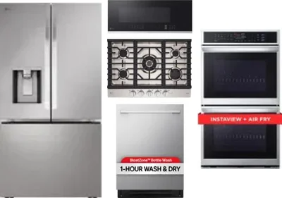 5 Piece Package Includes Refrigerator, Cooktop, Wall Oven, Microwave And Dishwasher