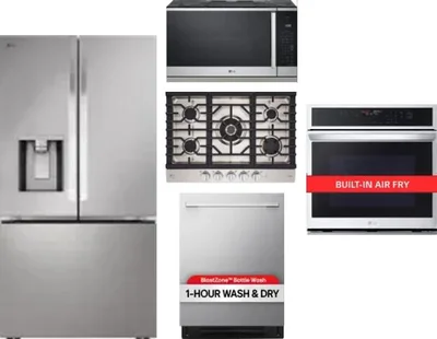 5 Piece Package Includes Refrigerator, Cooktop, Wall Oven, Microwave And Dishwasher