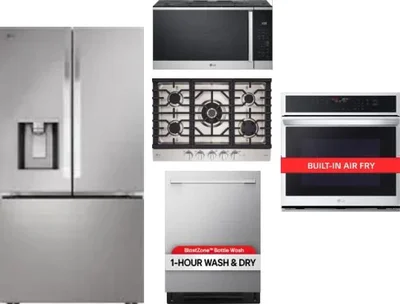 5 Piece Package Includes Refrigerator, Cooktop, Wall Oven, Microwave And Dishwasher