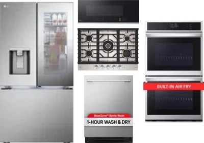 5 Piece Package Includes Refrigerator, Cooktop, Wall Oven, Microwave And Dishwasher