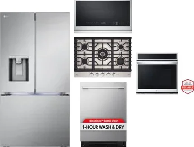 5 Piece Package Includes Refrigerator, Cooktop, Wall Oven, Microwave And Dishwasher