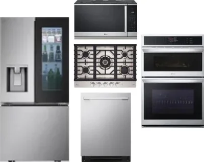 5 Piece Package Includes Refrigerator, Cooktop, Wall Oven, Microwave And Dishwasher