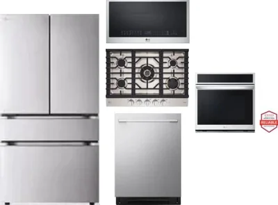 5 Piece Package Includes Refrigerator, Cooktop, Wall Oven, Microwave And Dishwasher