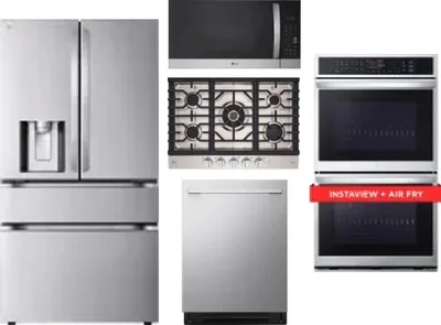 5 Piece Package Includes Refrigerator, Cooktop, Wall Oven, Microwave And Dishwasher