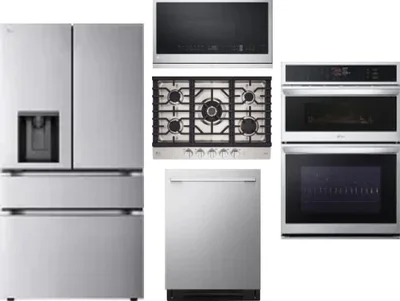 5 Piece Package Includes Refrigerator, Cooktop, Wall Oven, Microwave And Dishwasher