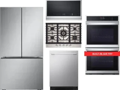 5 Piece Package Includes Refrigerator, Cooktop, Wall Oven, Microwave And Dishwasher