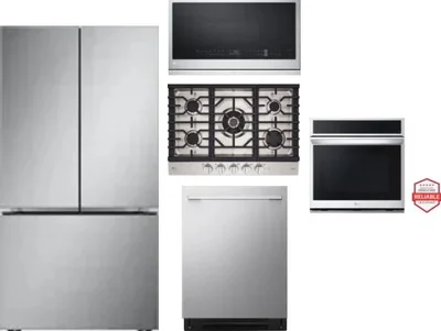 5 Piece Package Includes Refrigerator, Cooktop, Wall Oven, Microwave And Dishwasher