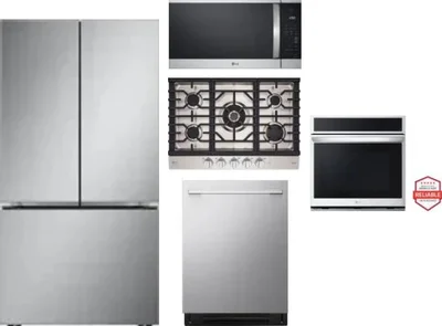 5 Piece Package Includes Refrigerator, Cooktop, Wall Oven, Microwave And Dishwasher