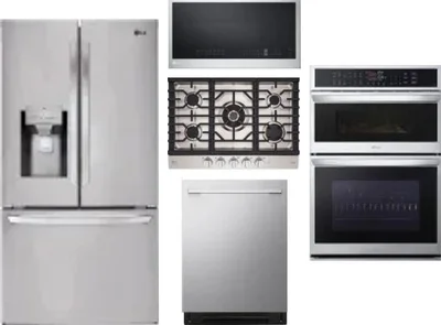 5 Piece Package Includes Refrigerator, Cooktop, Wall Oven, Microwave And Dishwasher
