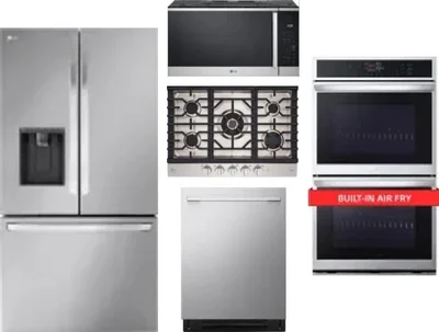 5 Piece Package Includes Refrigerator, Cooktop, Wall Oven, Microwave And Dishwasher