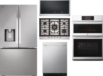 5 Piece Package Includes Refrigerator, Cooktop, Wall Oven, Microwave And Dishwasher