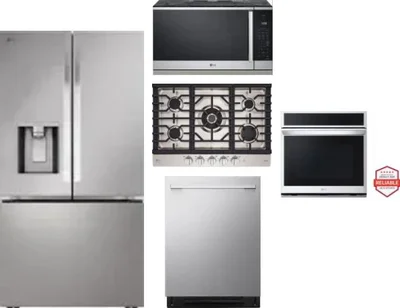 5 Piece Package Includes Refrigerator, Cooktop, Wall Oven, Microwave And Dishwasher