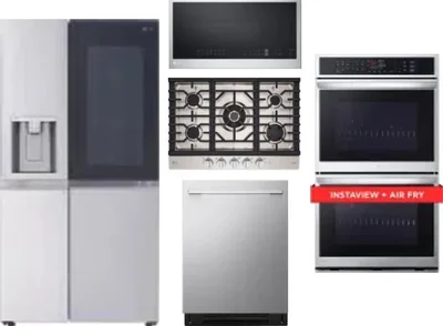 5 Piece Package Includes Refrigerator, Cooktop, Wall Oven, Microwave And Dishwasher