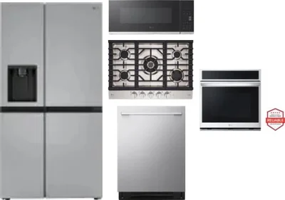 5 Piece Package Includes Refrigerator, Cooktop, Wall Oven, Microwave And Dishwasher