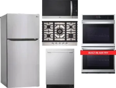 5 Piece Package Includes Refrigerator, Cooktop, Wall Oven, Microwave And Dishwasher