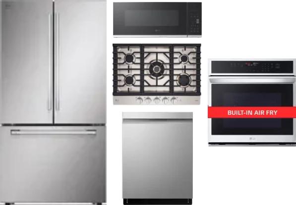 5 Piece Package Includes Refrigerator, Cooktop, Wall Oven, Microwave And Dishwasher