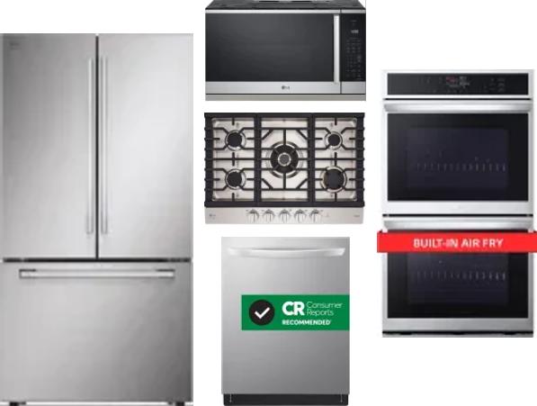 5 Piece Package Includes Refrigerator, Cooktop, Wall Oven, Microwave And Dishwasher
