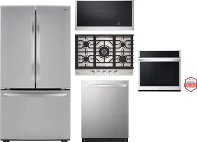 5 Piece Package Includes Refrigerator, Cooktop, Wall Oven, Microwave And Dishwasher