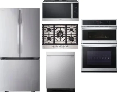 5 Piece Package Includes Refrigerator, Cooktop, Wall Oven, Microwave And Dishwasher