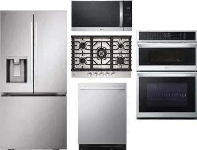 5 Piece Package Includes Refrigerator, Cooktop, Wall Oven, Microwave And Dishwasher