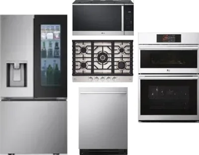 5 Piece Package Includes Refrigerator, Cooktop, Wall Oven, Microwave And Dishwasher