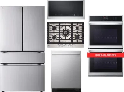 5 Piece Package Includes Refrigerator, Cooktop, Wall Oven, Microwave And Dishwasher