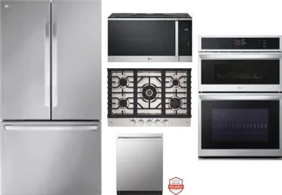 5 Piece Package Includes Refrigerator, Cooktop, Wall Oven, Microwave And Dishwasher