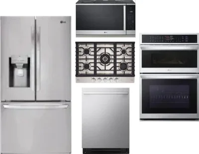5 Piece Package Includes Refrigerator, Cooktop, Wall Oven, Microwave And Dishwasher