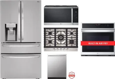 5 Piece Package Includes Refrigerator, Cooktop, Wall Oven, Microwave And Dishwasher