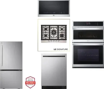 5 Piece Package Includes Refrigerator, Cooktop, Wall Oven, Microwave And Dishwasher