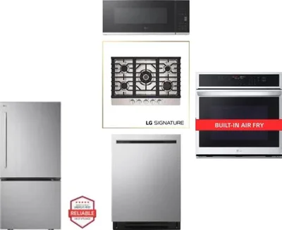 5 Piece Package Includes Refrigerator, Cooktop, Wall Oven, Microwave And Dishwasher