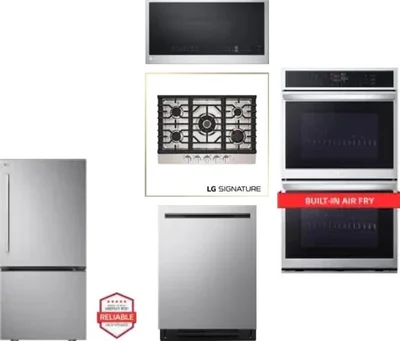 5 Piece Package Includes Refrigerator, Cooktop, Wall Oven, Microwave And Dishwasher