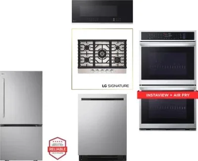 5 Piece Package Includes Refrigerator, Cooktop, Wall Oven, Microwave And Dishwasher