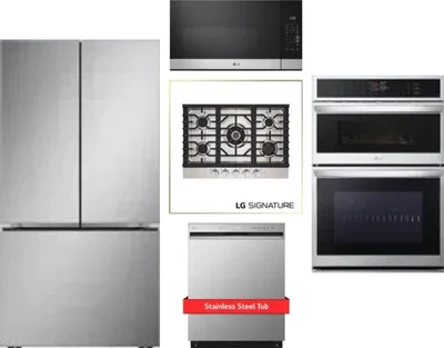 5 Piece Package Includes Refrigerator, Cooktop, Wall Oven, Microwave And Dishwasher