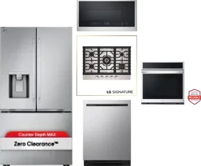 5 Piece Package Includes Refrigerator, Cooktop, Wall Oven, Microwave And Dishwasher