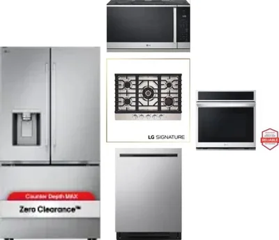 5 Piece Package Includes Refrigerator, Cooktop, Wall Oven, Microwave And Dishwasher
